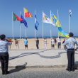Bandeiras Azul, Praia Acessível e Qualidade de Ouro 2023 hasteadas na Praia da Nazaré