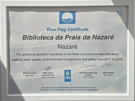 Nazaré recebe certificado internacional pelos 15 anos de Bandeira Azul do Centro Azul